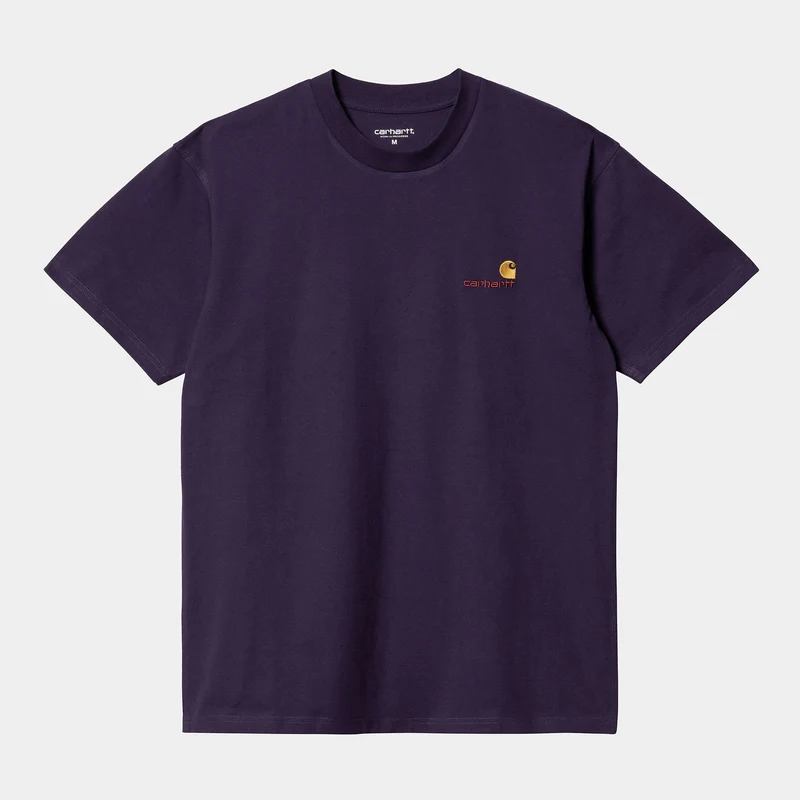 Carhartt WIP Heren T-shirt met korte mouwen American Script T-shirt - Cassis
