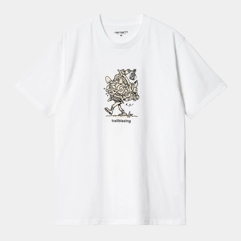 Carhartt WIP Trailblazer heren biologisch T-shirt met korte mouwen - wit