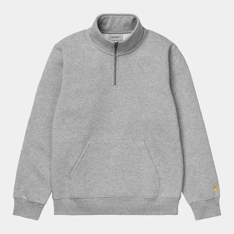 Carhartt WIP Heren sweatshirt met halsrits en achtervolging - grijs gemêleerd