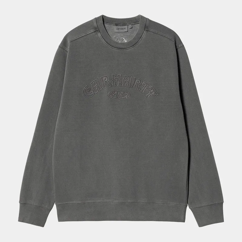 Carhartt WIP Heren sweattop met vers script - Vulcan geverfd