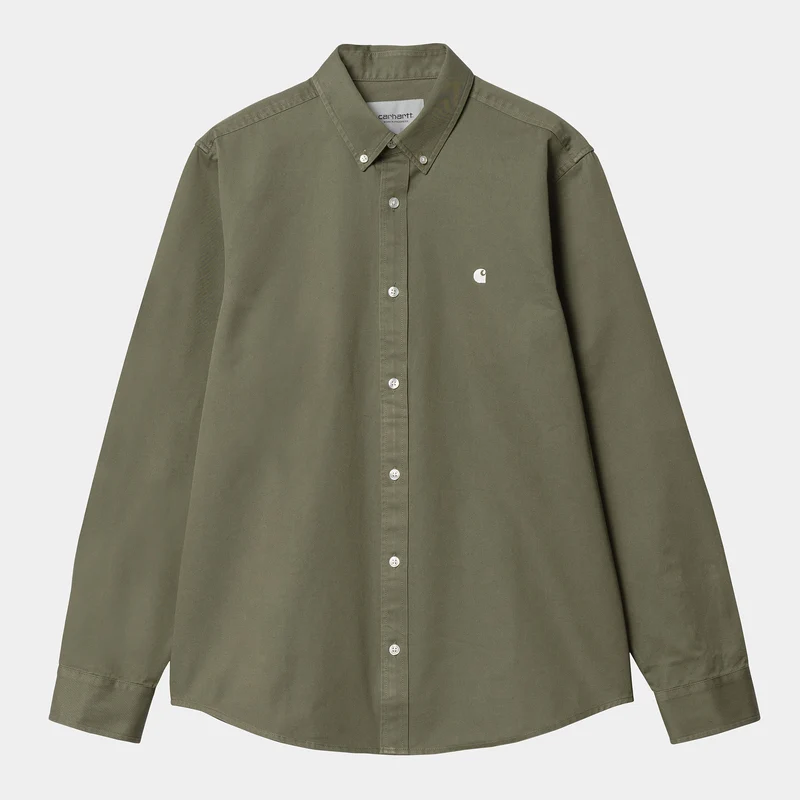 Carhartt WIP Madison-shirt met lange mouwen voor heren - Zeewier / Wax
