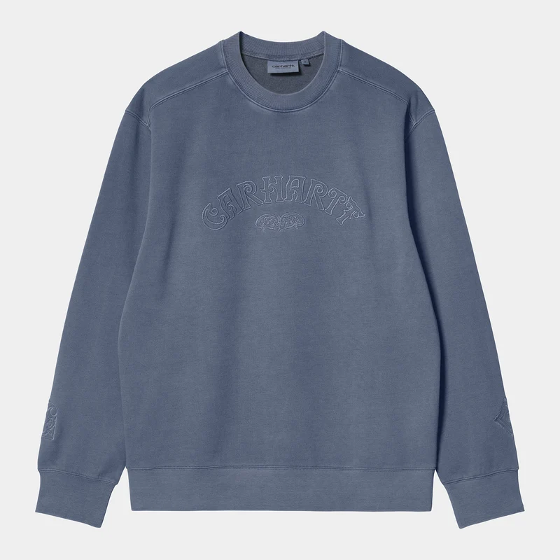 Carhartt WIP Heren sweattop met vers script - stormblauw