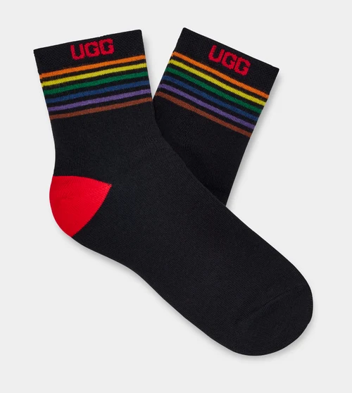 UGG Dames Pride Logo Crew Sokken - Zwart