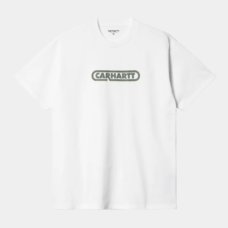 Carhartt WIP Heren Fuse T-shirt met korte mouwen - Wit / Dollar Groen