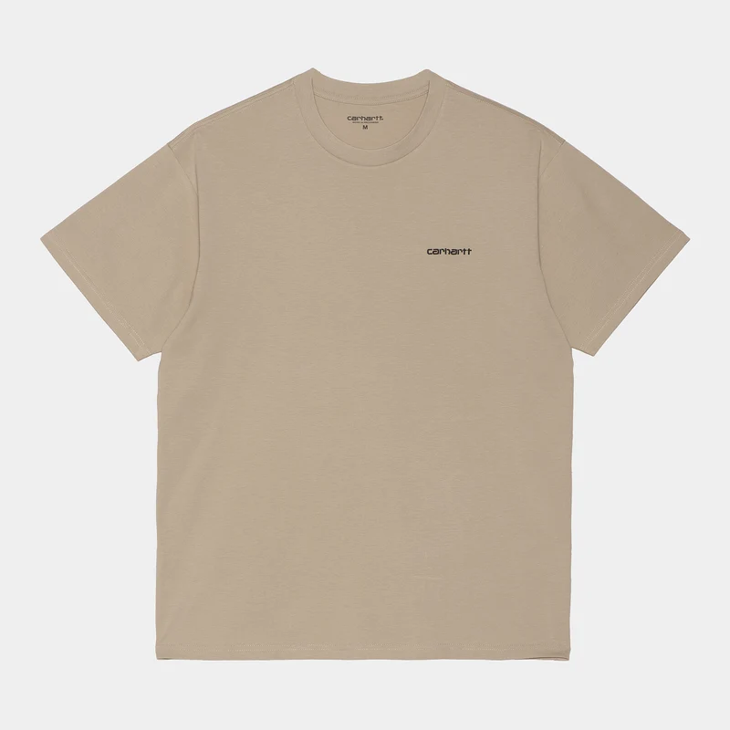 Carhartt WIP Heren T-shirt met korte mouwen en scriptborduursel - Muur / Zwart