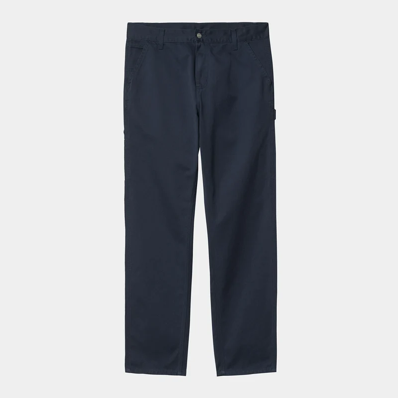 Carhartt WIP Herenrugzak Single Knee Broek - Donkerblauw met stonewashed afwerking