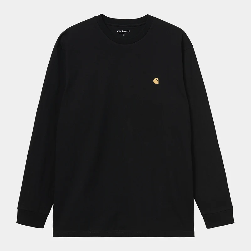Carhartt WIP Heren Chase T-shirt met lange mouwen - Zwart / Goud