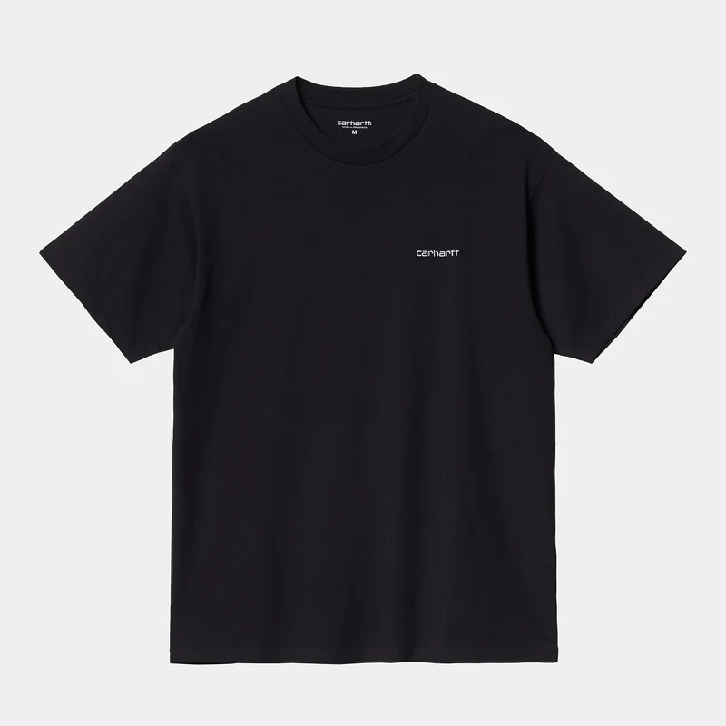 Carhartt WIP T-shirt met korte mouwen voor heren met scriptborduurwerk - zwart