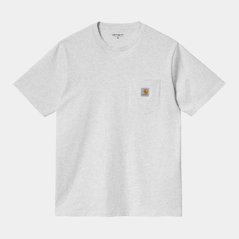 Carhartt WIP Heren T-shirt met korte mouwen en zak - Ash Heather