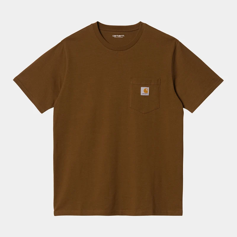 Carhartt WIP Heren T-shirt met korte mouwen en zak - Tawny
