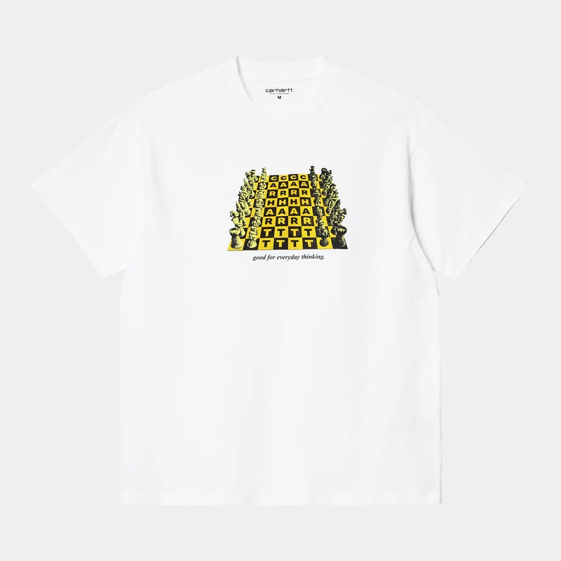 Carhartt WIP Heren schaakbord-T-shirt met korte mouwen - wit