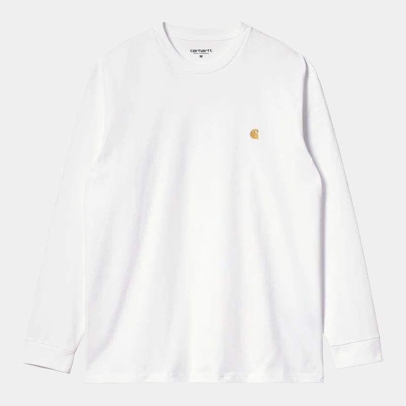 Carhartt WIP Heren Chase T-shirt met lange mouwen - Wit / Goud