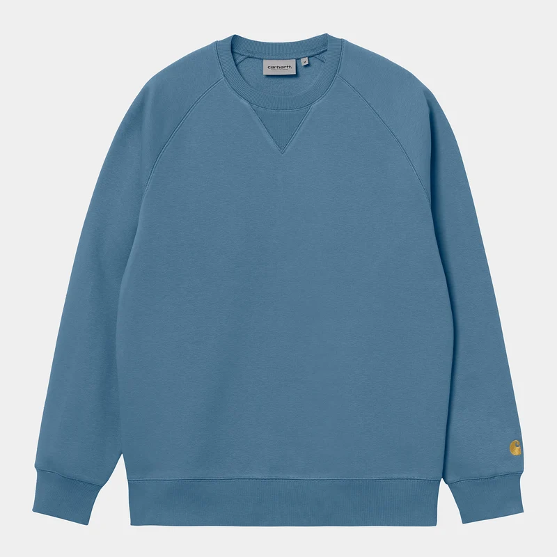 Carhartt WIP Chase sweattop voor heren - ijskoud water / goud