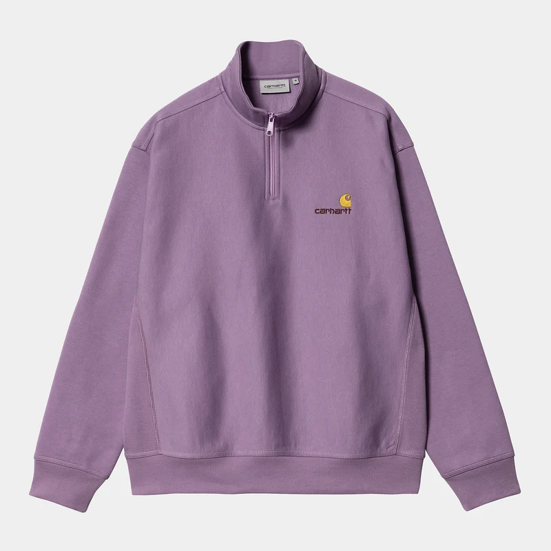 Carhartt WIP Heren halve rits American Script Sweatshirt - Violanda