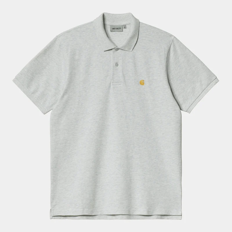 Carhartt WIP Heren Chase Pique poloshirt met korte mouwen - Ash Heather
