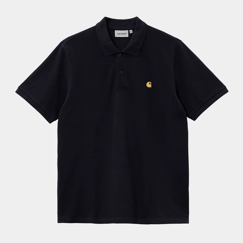 Carhartt WIP Heren Chase Pique poloshirt met korte mouwen - Donker Marine