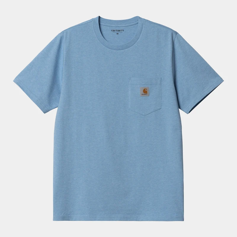 Carhartt WIP Heren T-shirt met korte mouwen en zak - Piscine Heather
