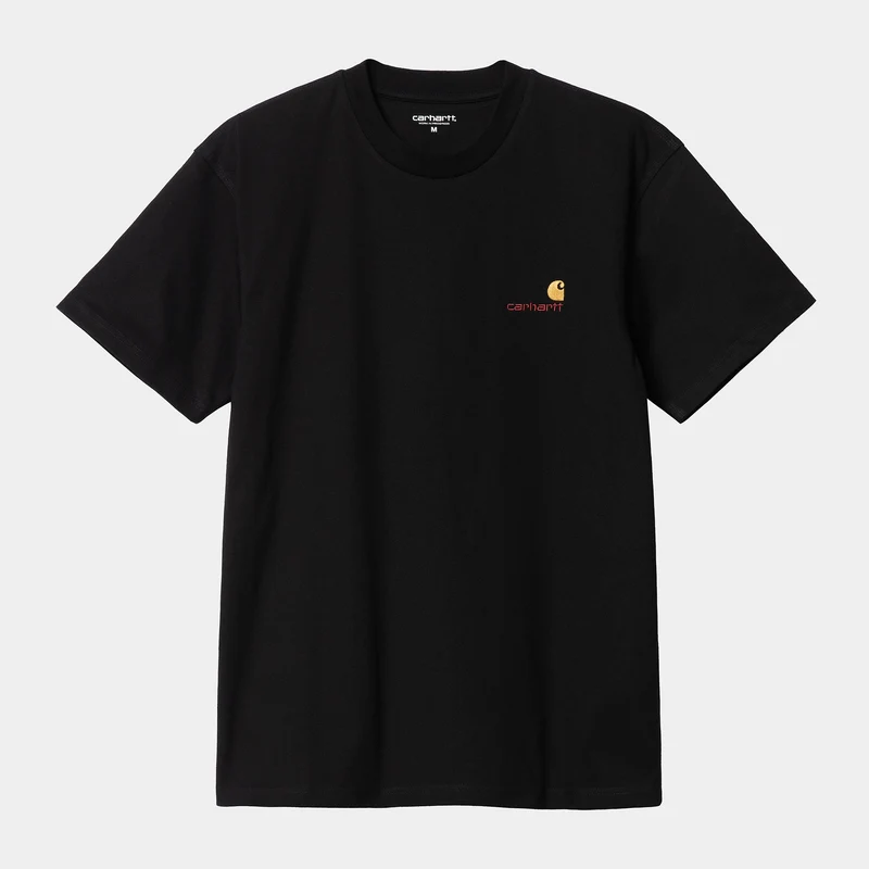 Carhartt WIP Heren T-shirt met korte mouwen American Script T-shirt - Zwart