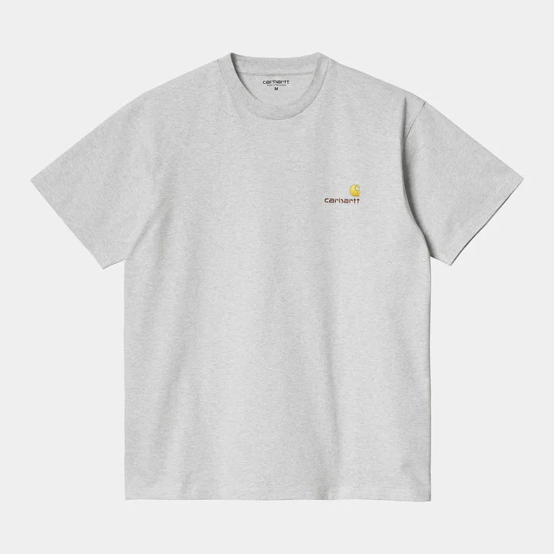 Carhartt WIP Heren T-shirt met korte mouwen American Script T-shirt - Asgrijs gemêleerd