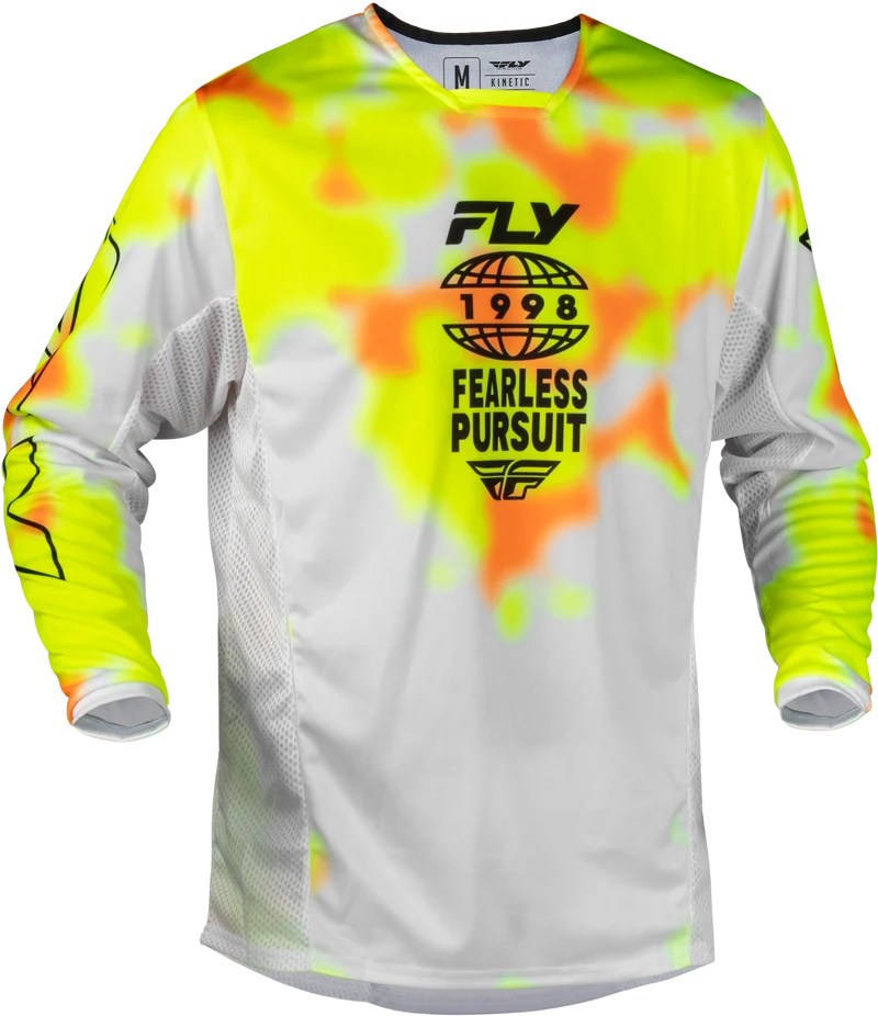 Fly Racing Kinetic Blur Jersey White/Hi-Vis/Orange Sm 380-423S