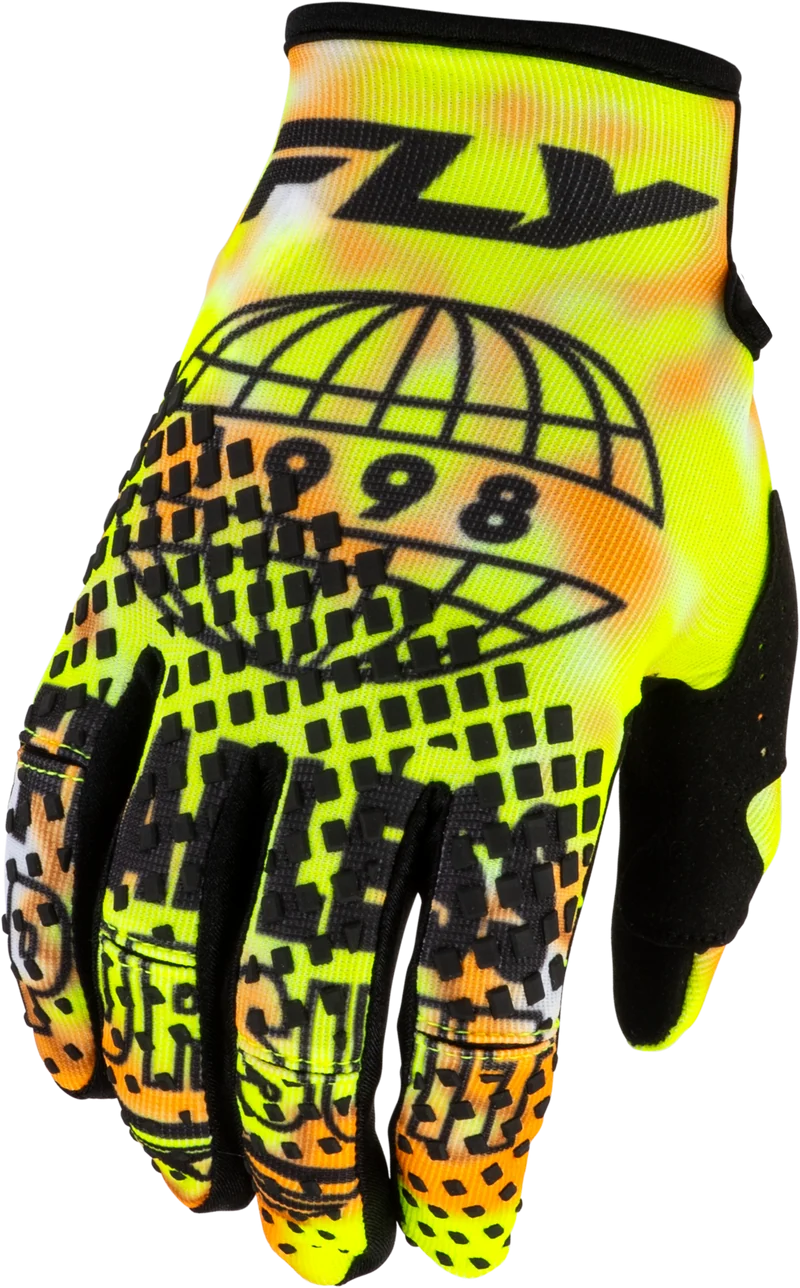 Fly Racing Youth Kinetic Blur Gloves White/Hi-Vis/Orange Yl 380-413YL