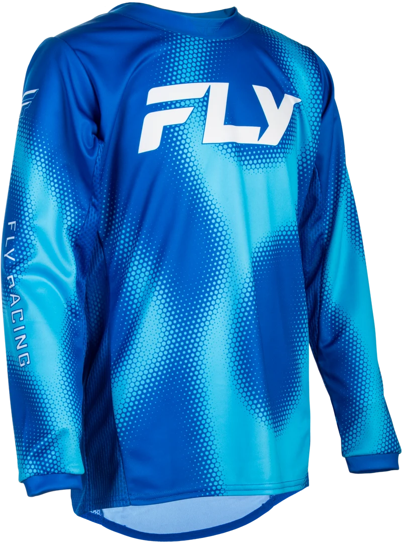 Fly Racing Youth Kinetic Torch Jersey Light Blue/Blue Ys 380-527YS