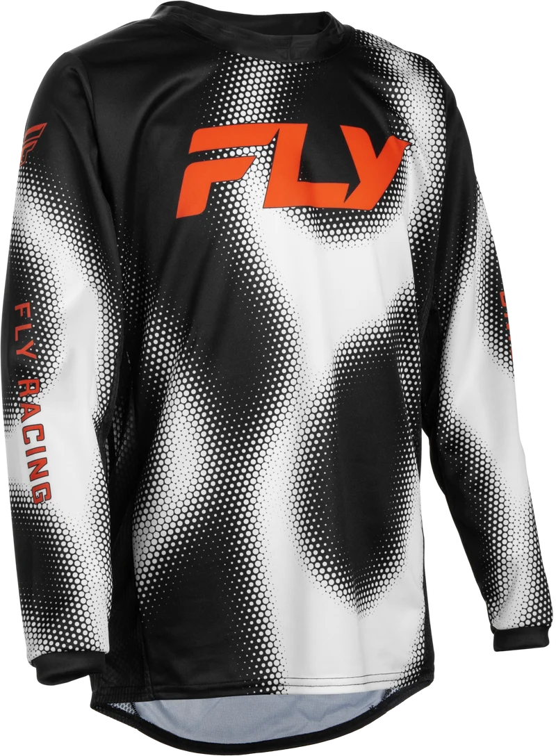 Fly Racing Youth Kinetic Torch Jersey Black/White/Orange Yxl 380-525YXL