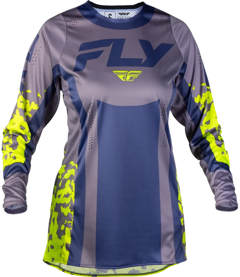 Fly Racing Women'S Lite Flake Jersey Lavendar/Blue/Yellow Lg 380-622L