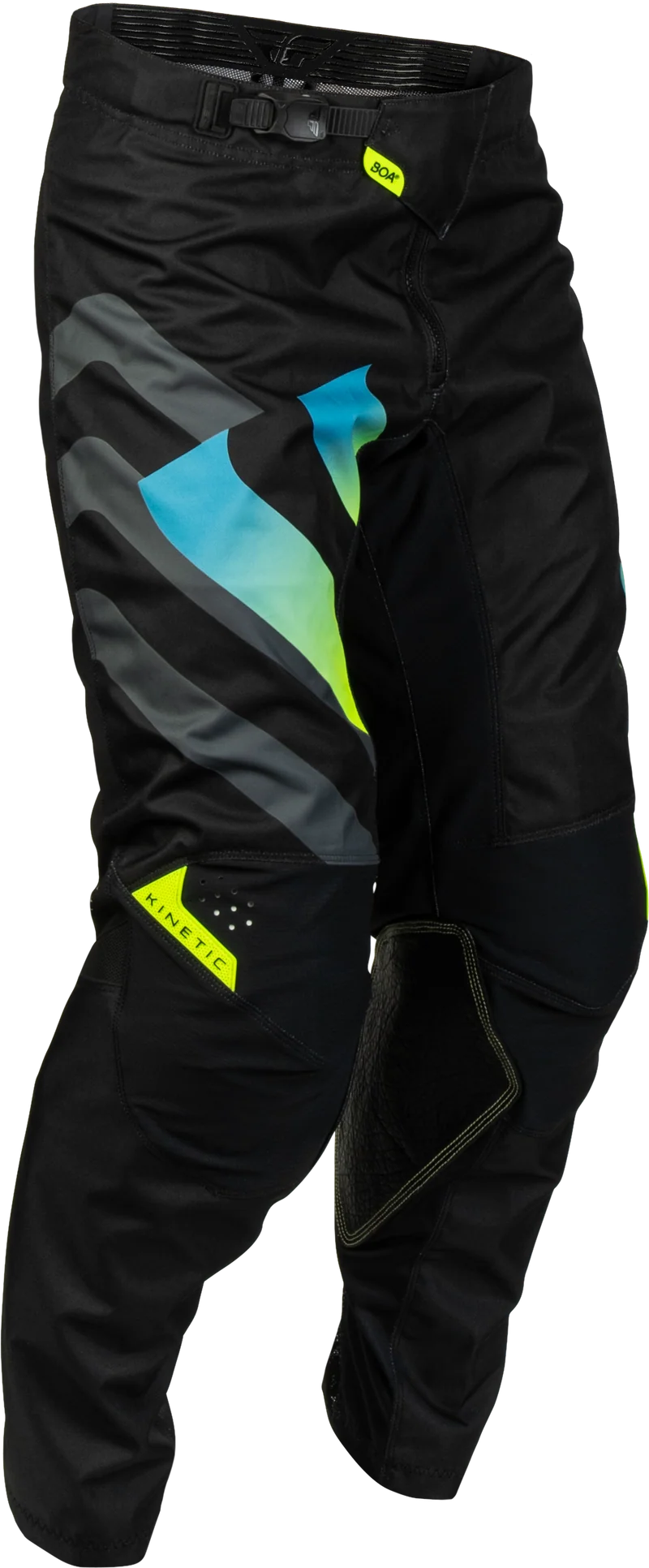 Fly Racing Kinetic Volt Pants Black/Grey/Teal/Yellow Sz 30 380-55030