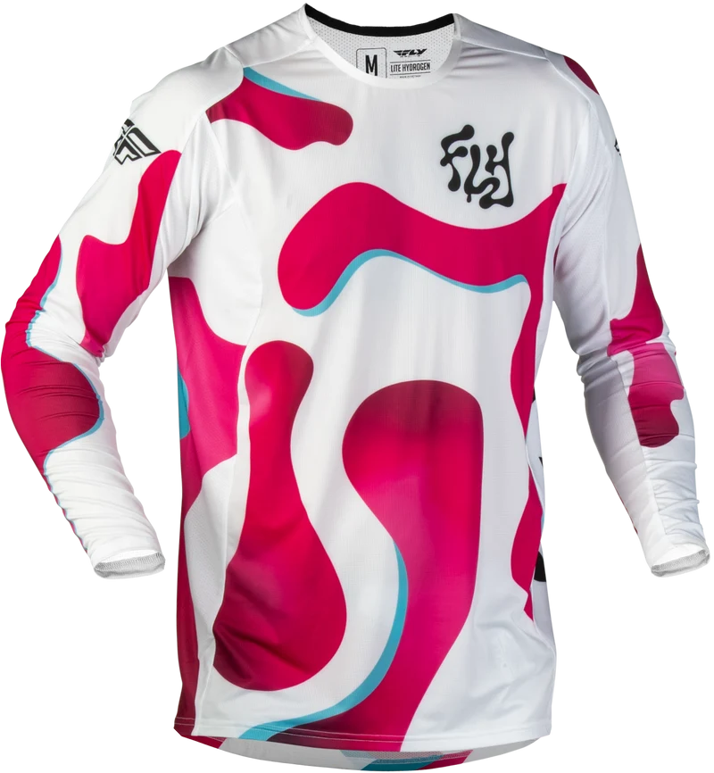 Fly Racing Lite Vibe Jersey White/Pink/Blue Lg 380-724L