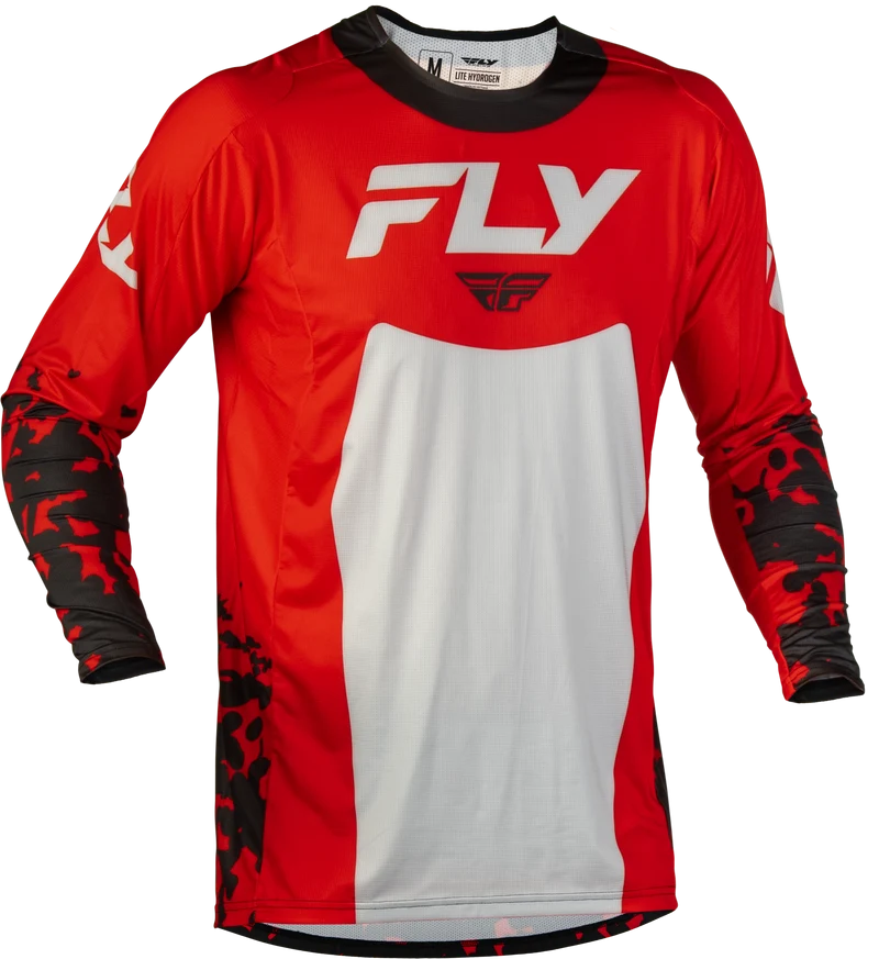 Fly Racing Lite Flake Jersey Red/Grey/Black Md 380-722M