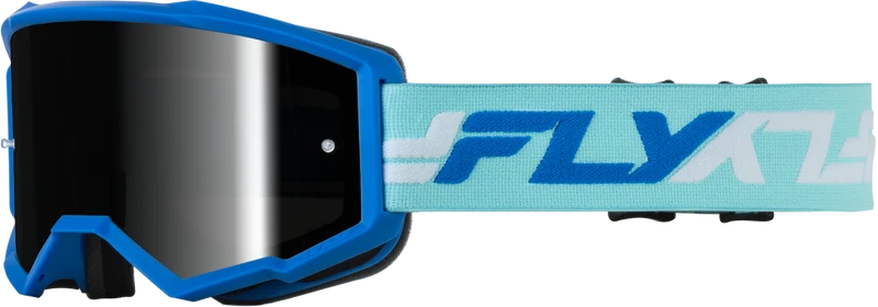 Fly Racing Youth Zone Goggle Blue/White W/ Black Mirror/Smoke Lens 37-51540Y