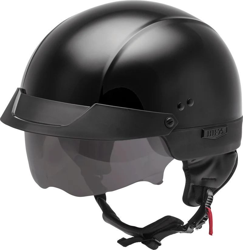 Hh-75 Half Helmet Black Xs
