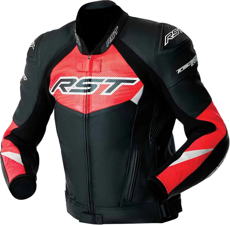 RST Tractech Evo D3o Jacket Blk/Flo Red Leather Xl 556-3635246