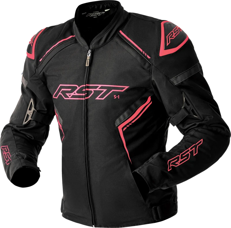 RST Womens S1 D3o Textile Jacket Blk/Flo Pink 3xl 556-3629120