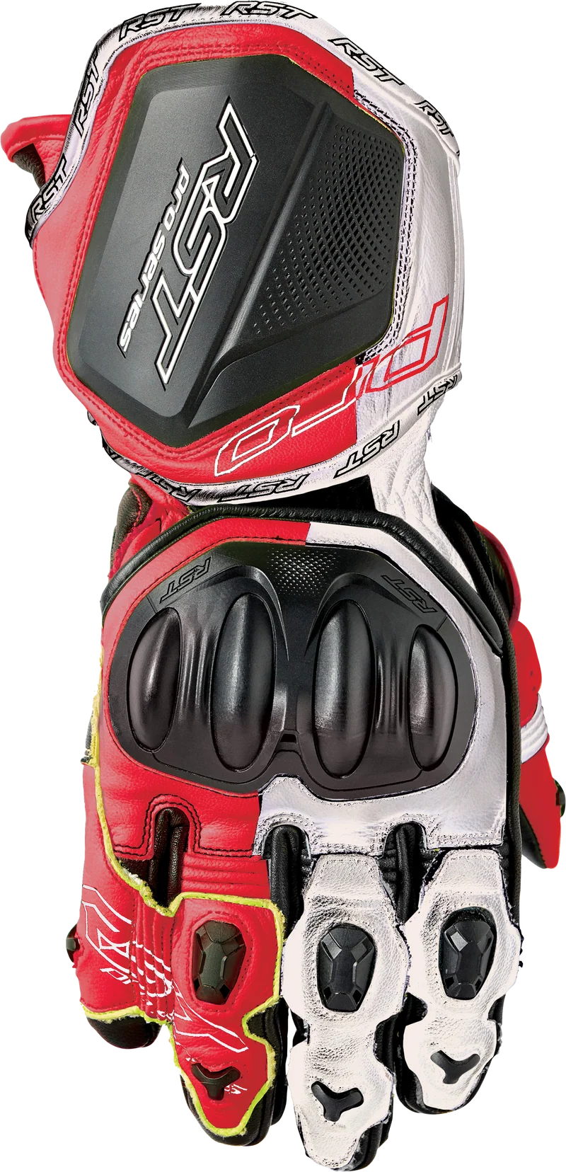 IN STOCK RST Pro Series Gp D3o Gloves White/Red Leather Lg 556-3715510