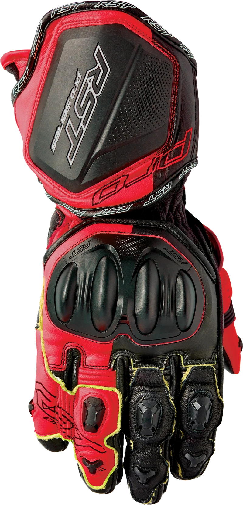 RST Pro Series Gp D3o Gloves Black/Flo Red Leather 2xl 556-3715312