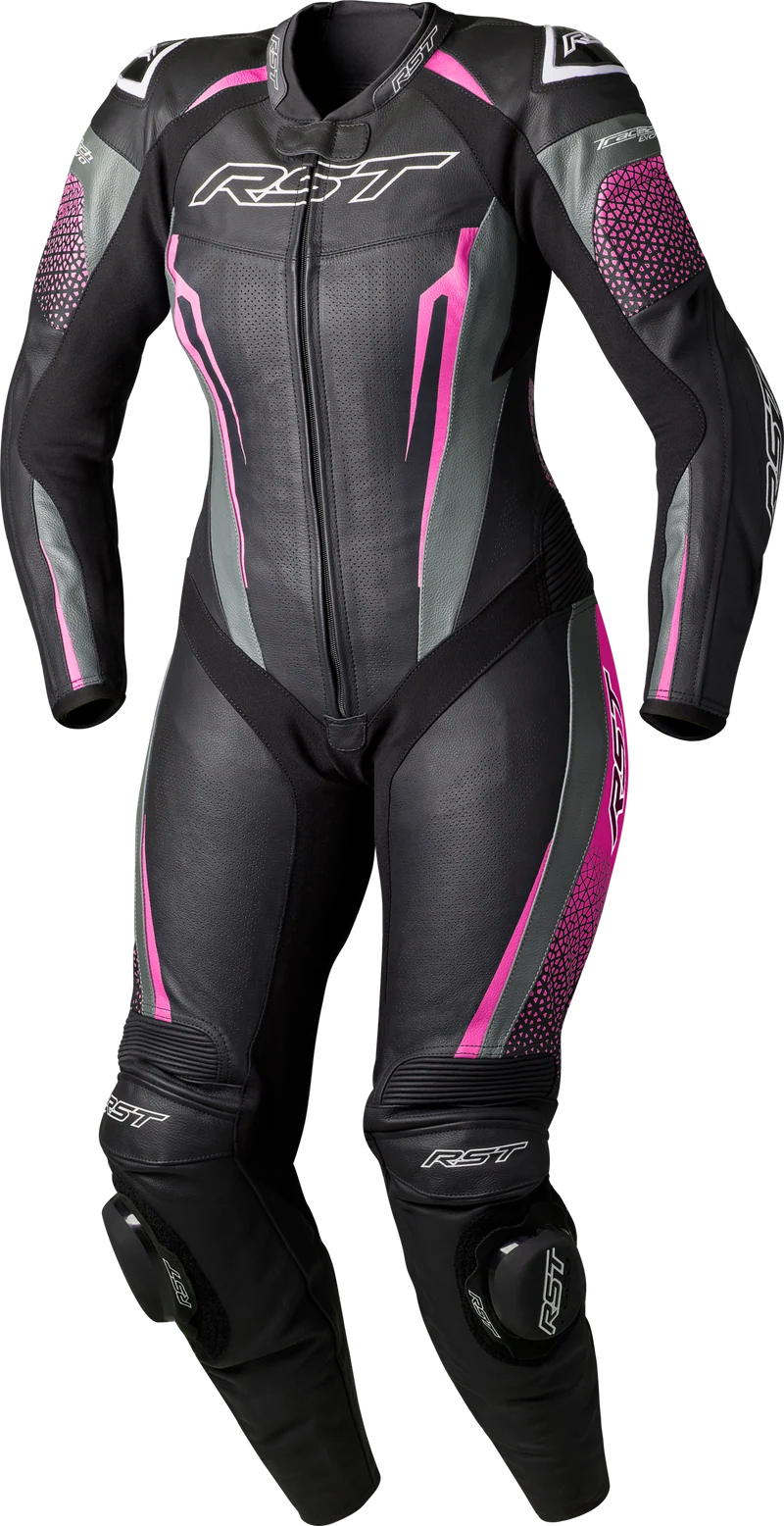 RST Womens Tractech Evo D3o Suit Black/Pink Leather Xl 556-3706116