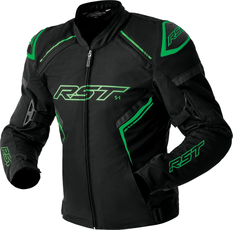 RST S1 D3o Textile Jacket Black/Grey/Flo Grn 3x 556-3614350