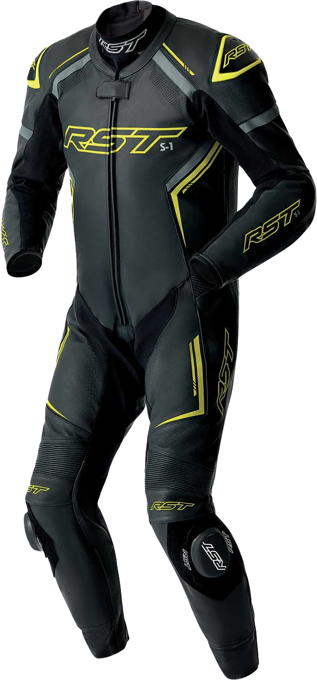 RST S1 D3o Suit Blk/Gry/Flo Yel Leather 2x 556-3604248