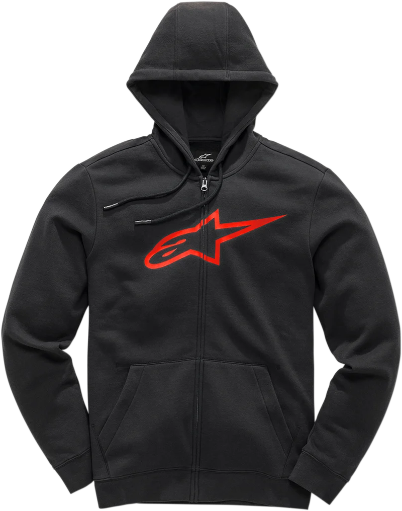 IN STOCK ALPINESTARS Ageless 2 Zip Hoodie - Black/Red - 2XL 10385305210302X