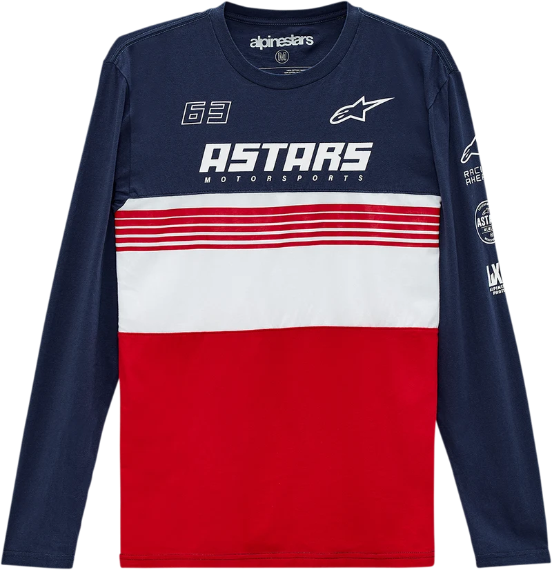 IN STOCK ALPINESTARS Turbo Long-Sleeve T-Shirt - Navy/Red - Large 1213711117030L