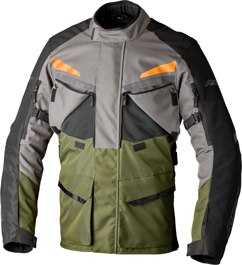 RST Maverick Evo Ce Jacket Khaki/Grey/Orange Textile Lg 556-3198444