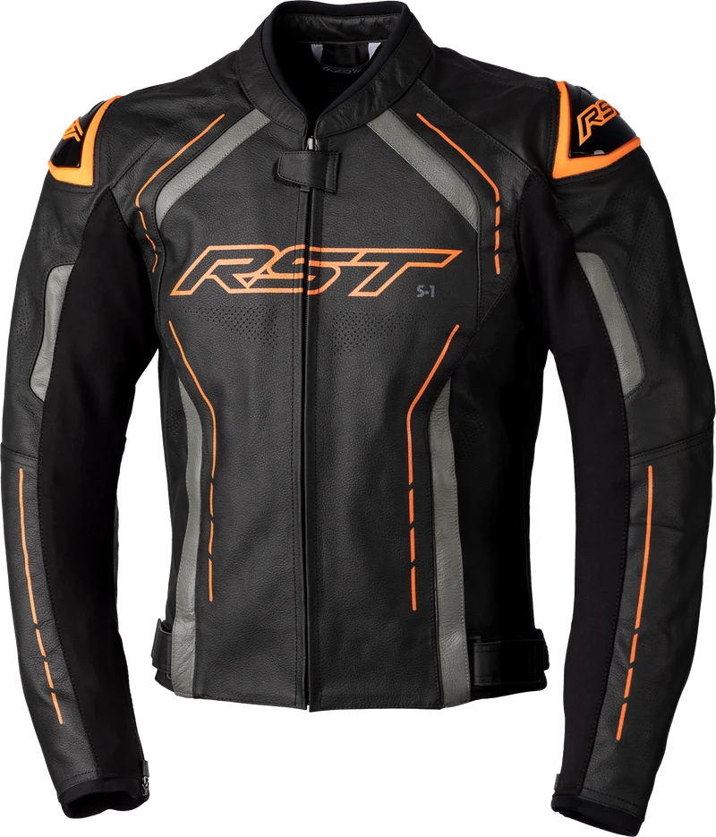 RST S1 Ce Jacket Blk/Gry/Neon Org Leather Sm 556-2977140
