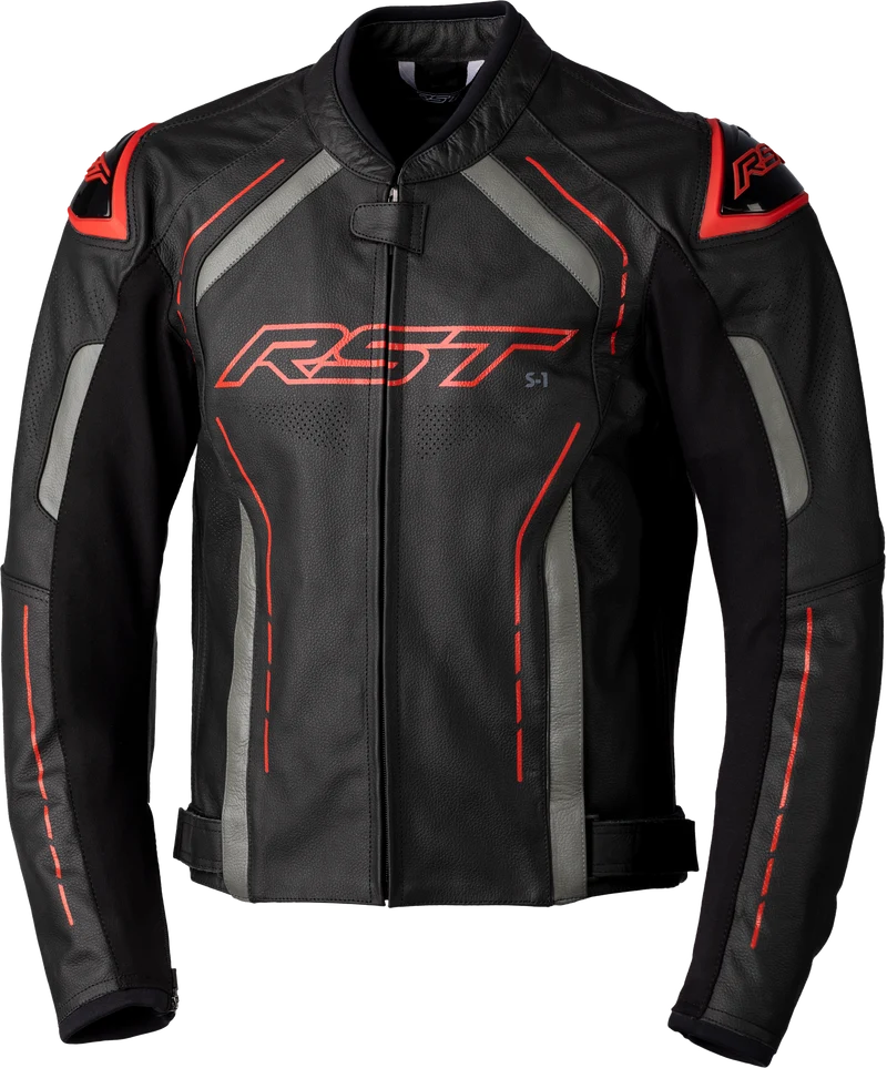 RST S1 Ce Jacket Black/Grey/Red Leather Sm 556-2977240