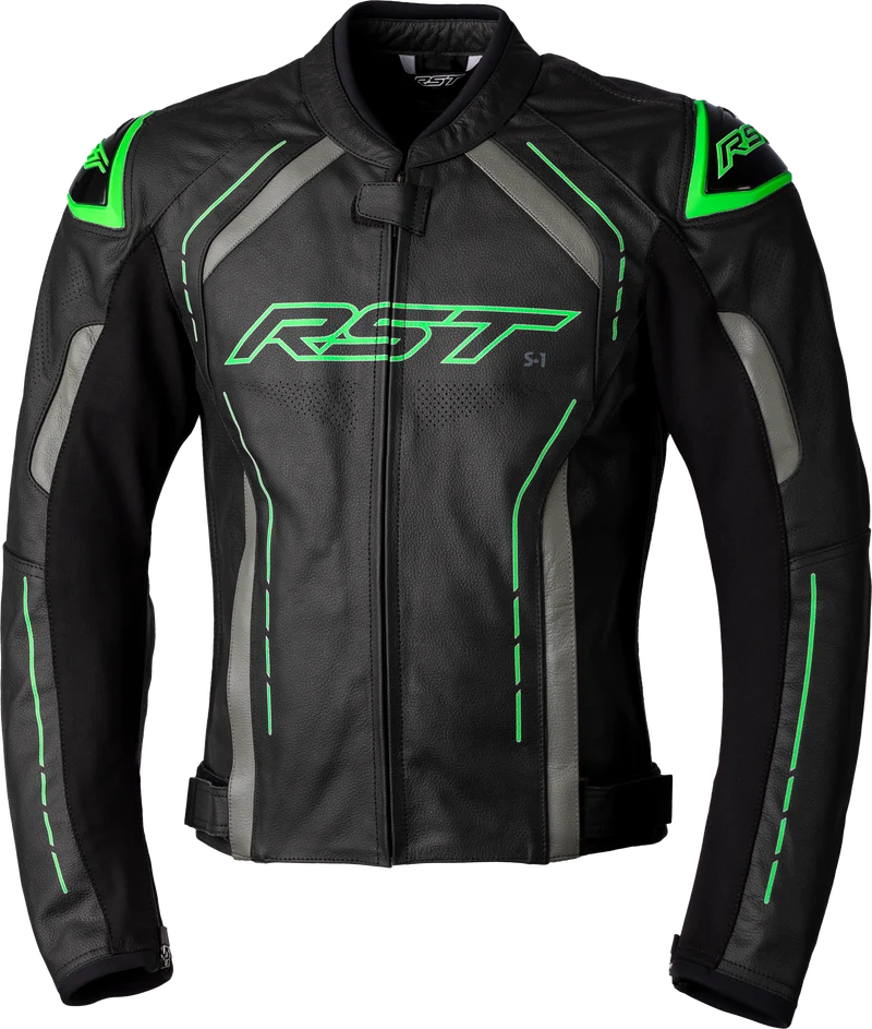 RST S1 Ce Jacket Blk/Gry/Neon Grn Leather Sm 556-2977040