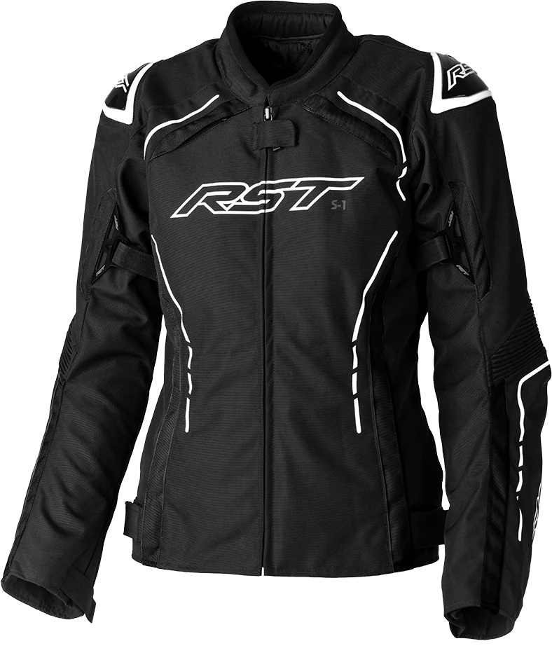 RST Ladies S1 Ce Jacket Black/White Textile Xl 556-3056016