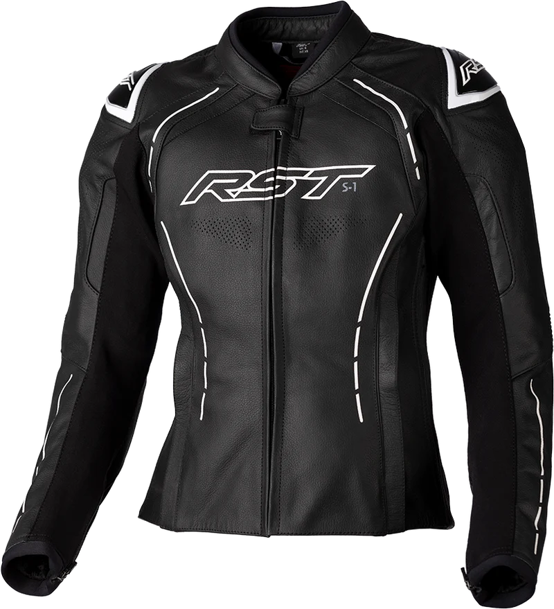 RST Ladies S1 Ce Jacket Black/White Leather Xl 556-3043016